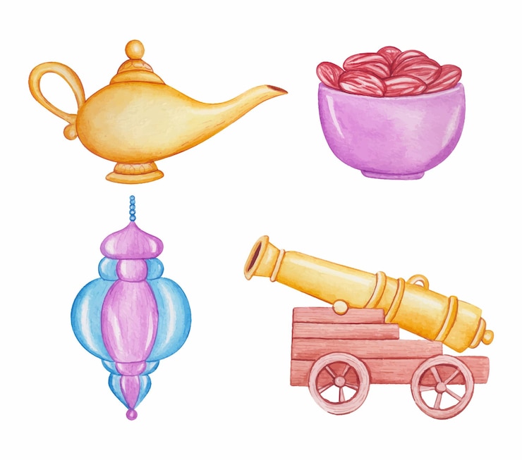 Vettore gratuito collezione ramadan dell'acquerello disegnato a mano