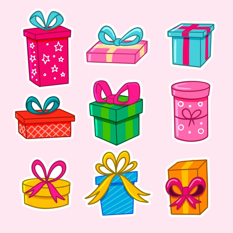 Vettore gratuito collezione regalo di natale disegnati a mano