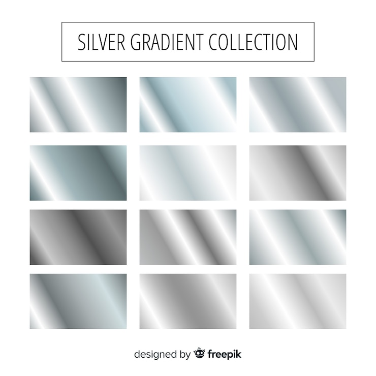 Vettore gratuito collezione sfumatura argento