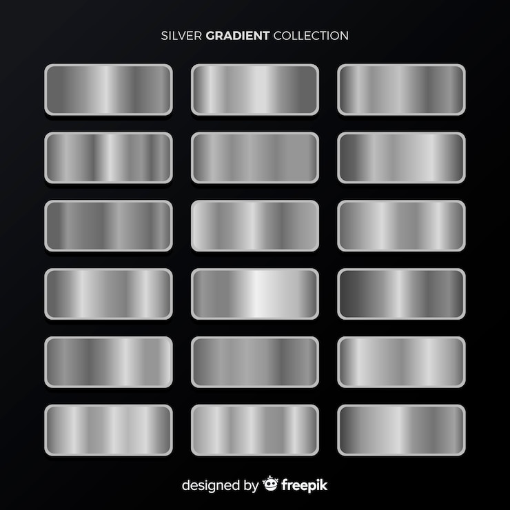 Vettore gratuito collezione sfumatura argento