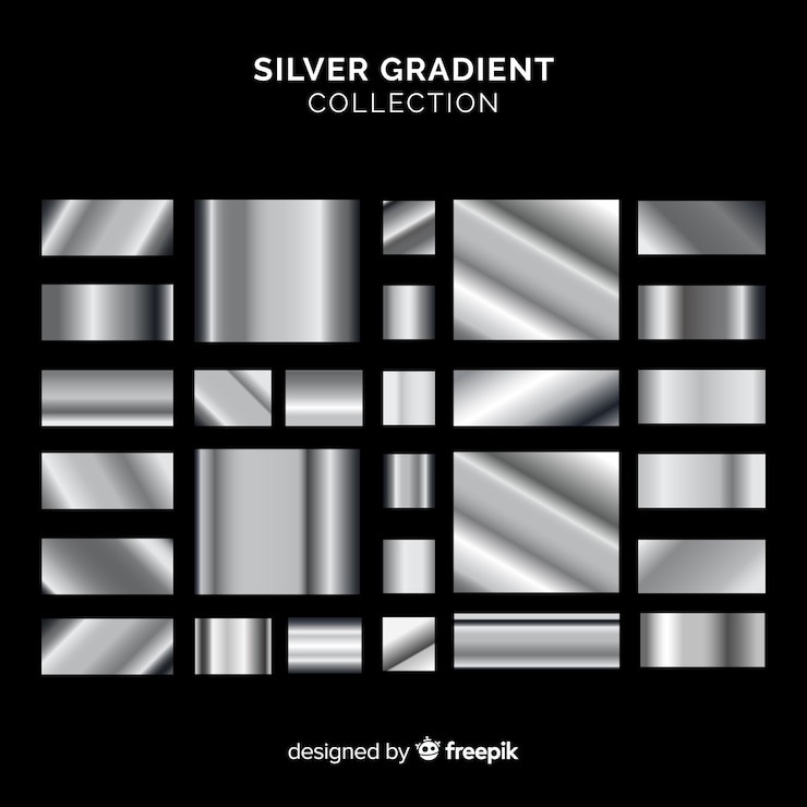 Vettore gratuito collezione sfumatura argento