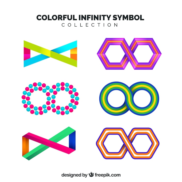 Vettore gratuito collezione simbolo infinito colorato