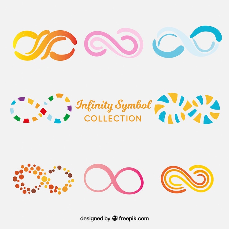 Vettore gratuito collezione simbolo infinito colorato
