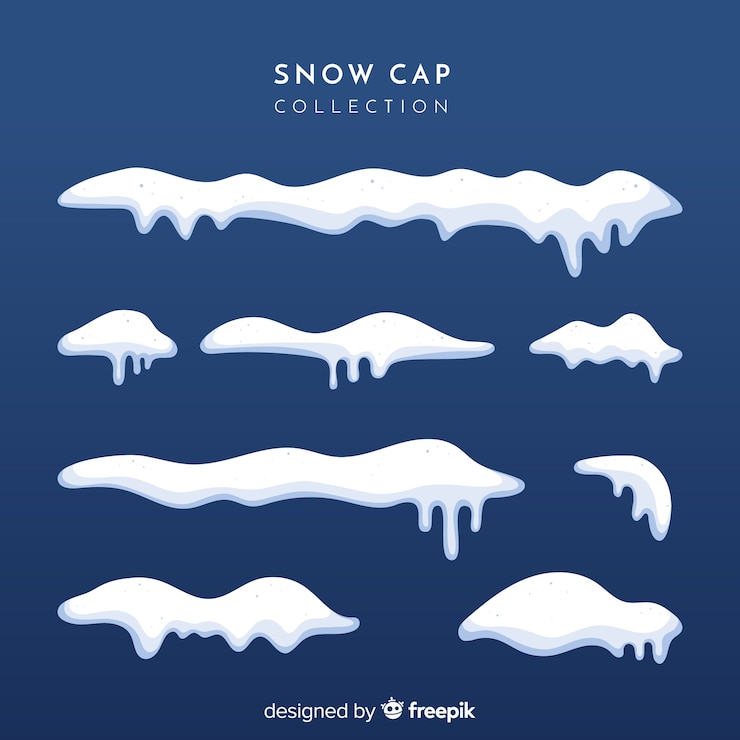 Vettore gratuito collezione snow cap