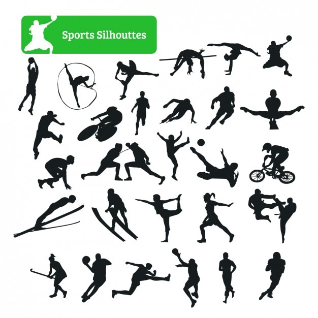 Vettore gratuito collezione sport silhouette