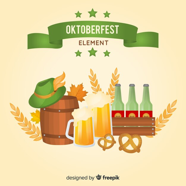 Collezione tradizionale di elementi oktoberfest dal design realistico
