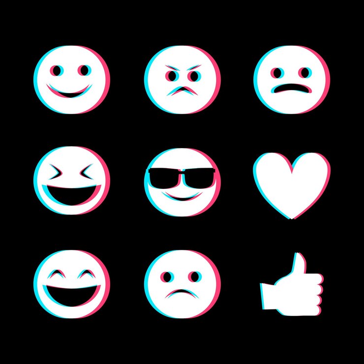 Vettore gratuito collezioni di emoji glitch