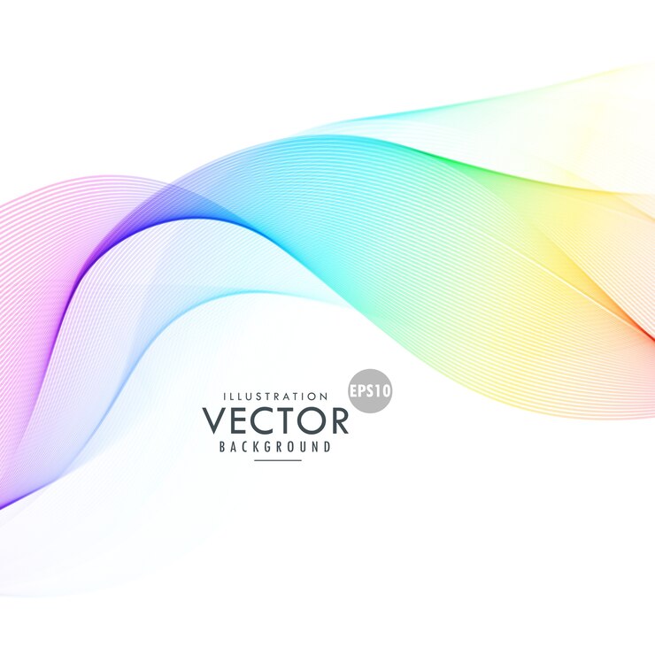 Vettore gratuito color arcobaleno ondulato dinamica forma di sfondo