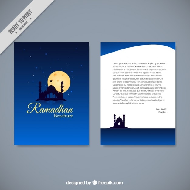 Vettore gratuito colorata brochure ramadan