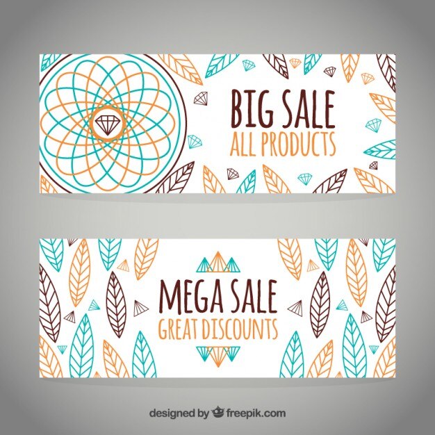 Vettore gratuito colorate elementi boho banner