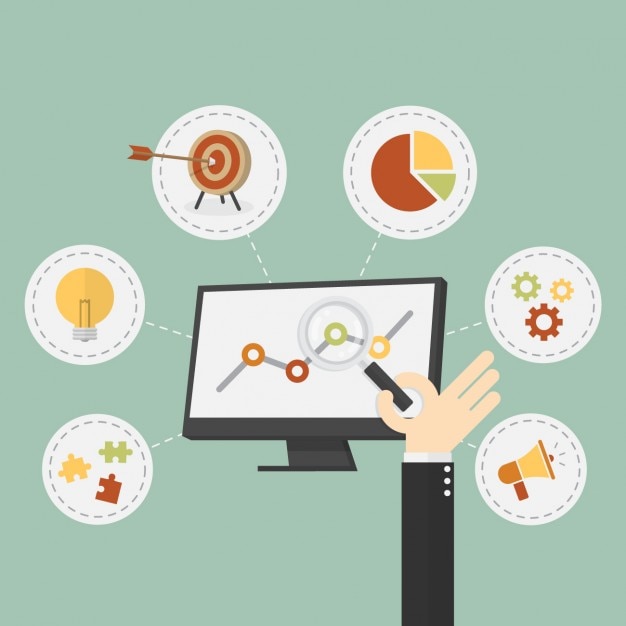 Vettore gratuito colorato business icons collection