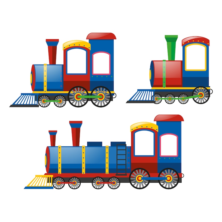 Vettore gratuito colorato treni collezione