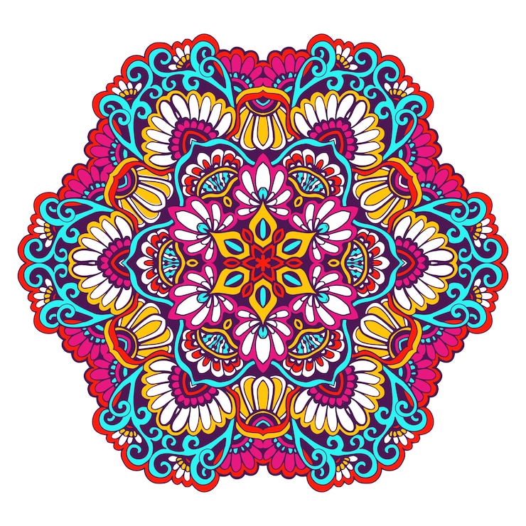 Vettore gratuito colore decorativo mandala
