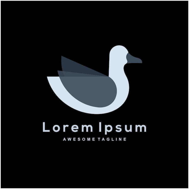 Vettore gratuito colore del design del logo sfumato anatra