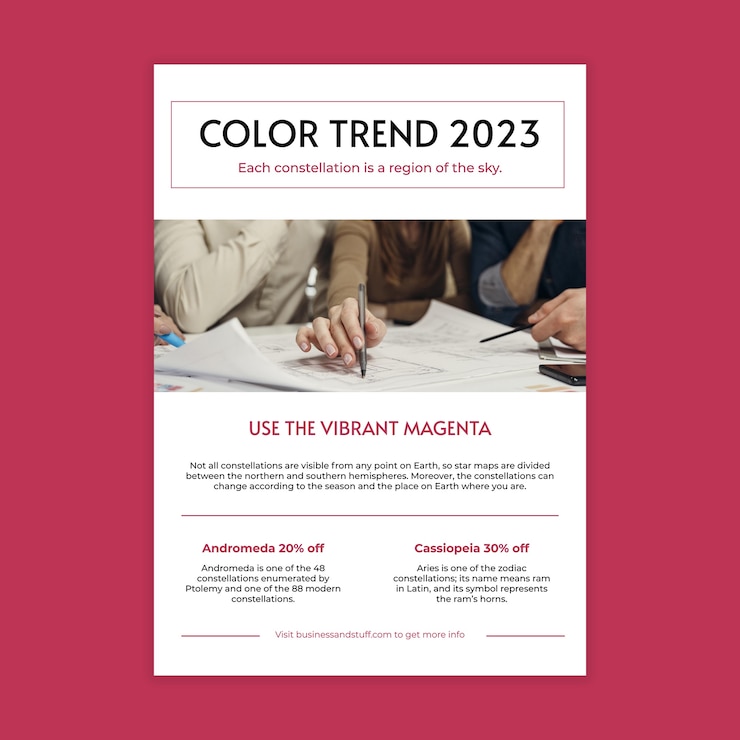 Vettore gratuito colore del modello di poster minimalista dell'anno 2023