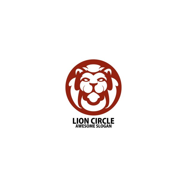 Colore della linea di design del logo del cerchio del leone