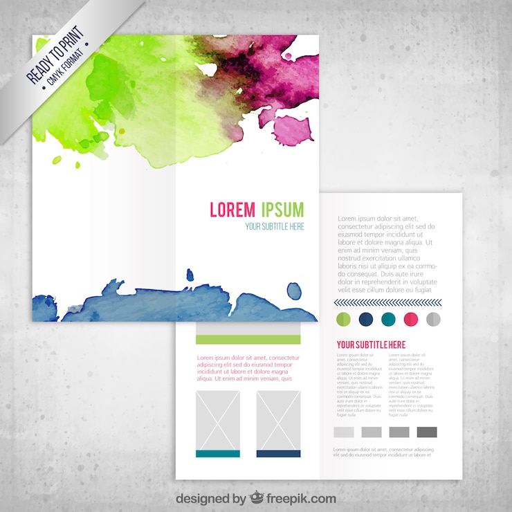 Vettore gratuito colorful acquerello flyer template