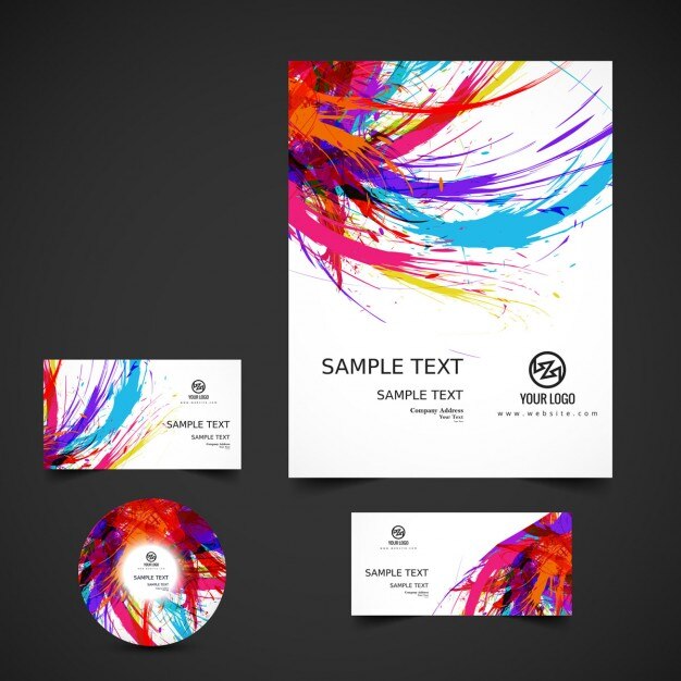 Vettore gratuito colorful cancelleria business
