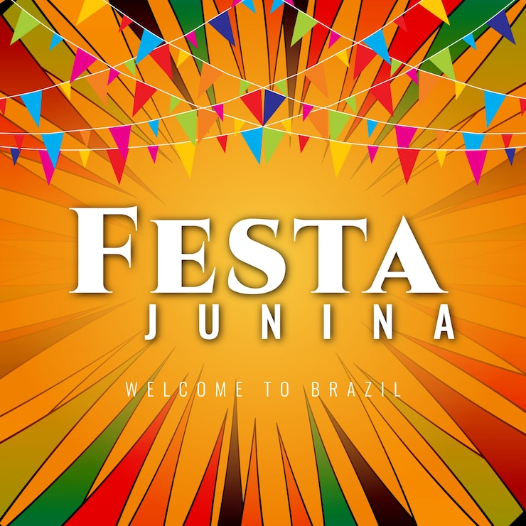 Vettore gratuito colorful festa junina celebrazione sfondo