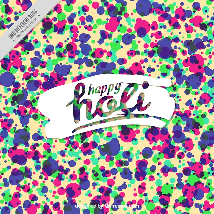 Vettore gratuito colori cerchi di fondo di holi felici