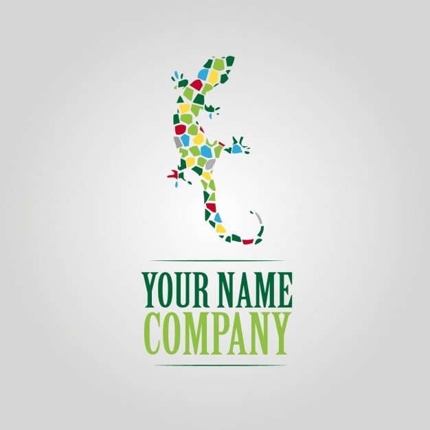 Vettore gratuito colori gecko logo modello