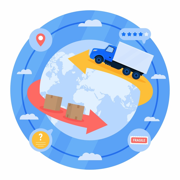 Vettore gratuito commercio internazionale disegnato a mano