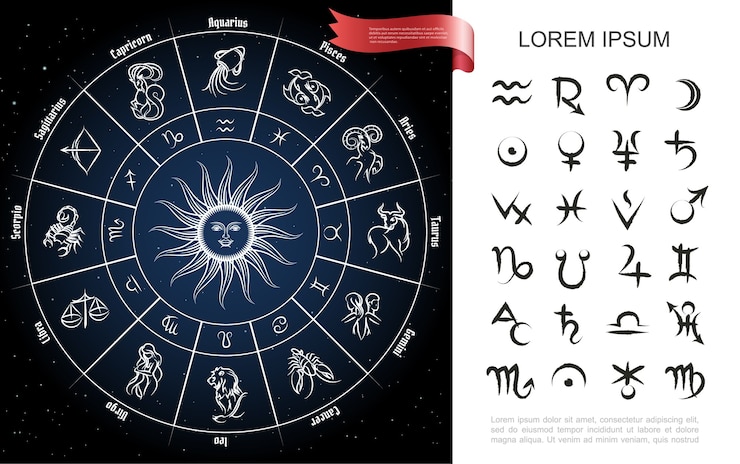 Vettore gratuito composizione del cerchio dello zodiaco