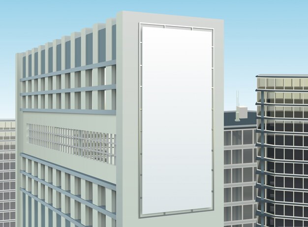 Composizione del sito di pubblicità del paesaggio urbano di costruzione