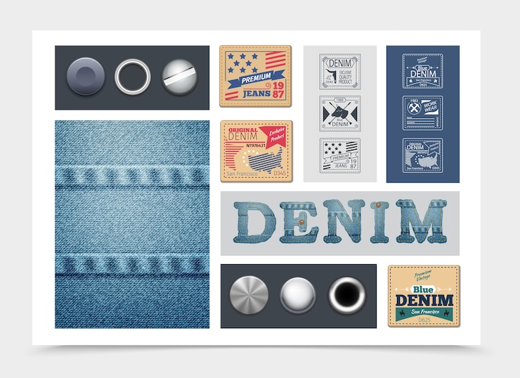Vettore gratuito composizione denim piatto