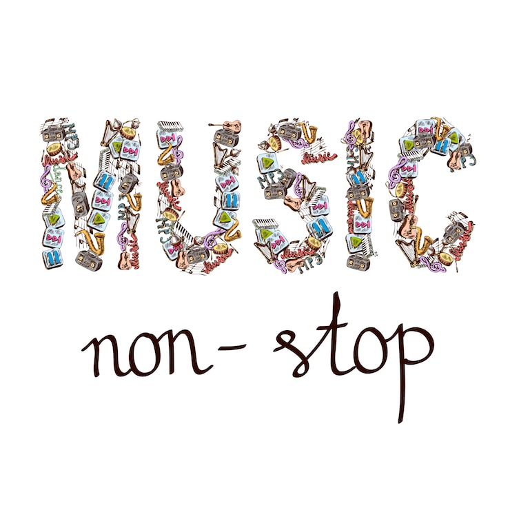 Vettore gratuito composizione di parole musicali