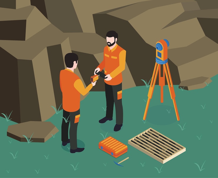Vettore gratuito composizione geologica isometrica