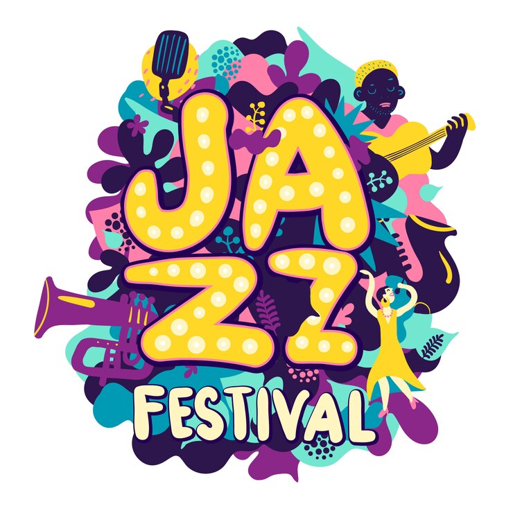 Vettore gratuito composizione jazz festival