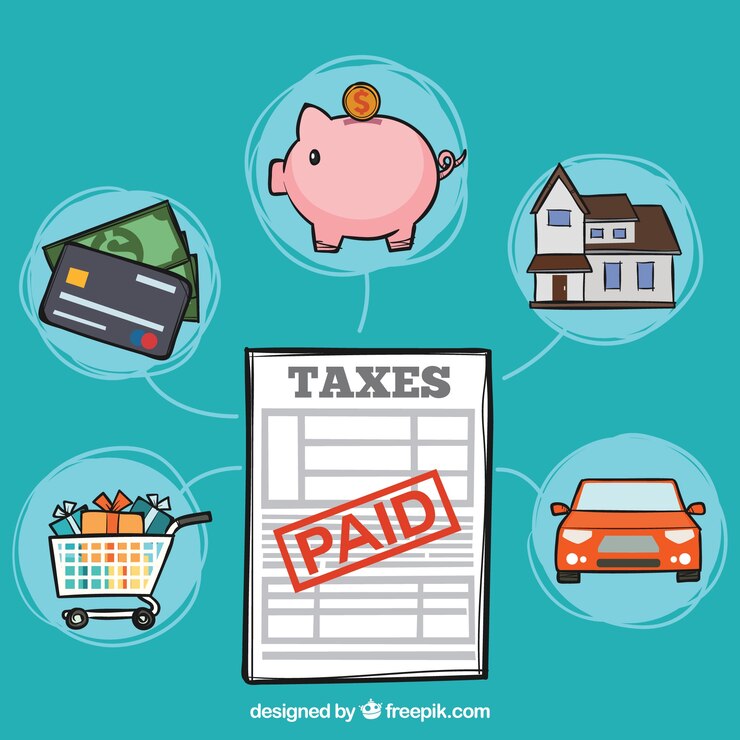 Vettore gratuito composizione moderna con elementi finanziari