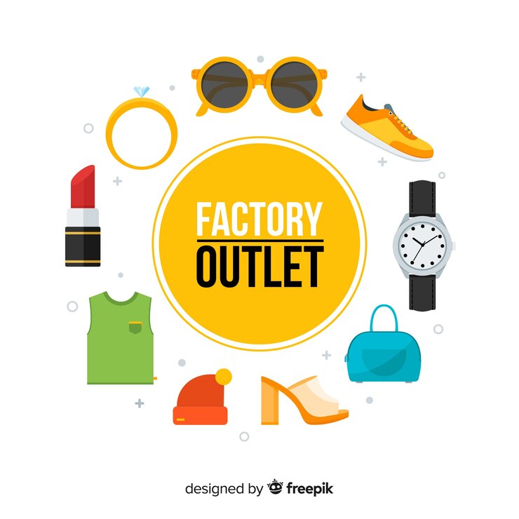 Vettore gratuito composizione outlet moderna con design piatto