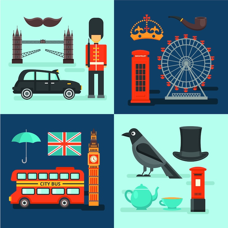 Vettore gratuito composizioni colorate a londra