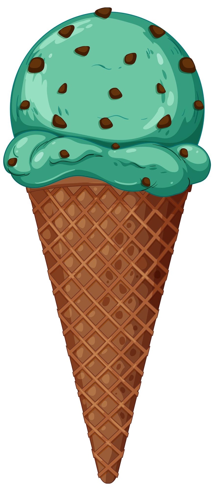 Vettore gratuito con di gelato alla menta al cioccolato