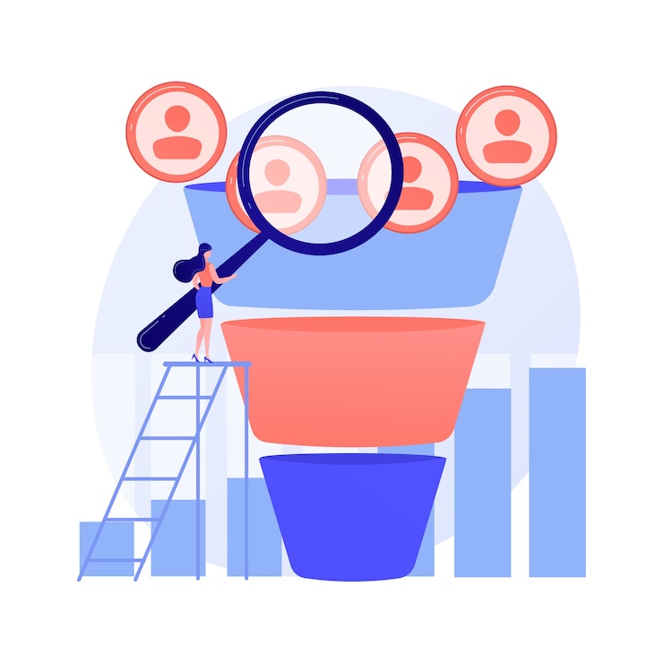 Vettore gratuito concetto astratto di imbuto di marketing