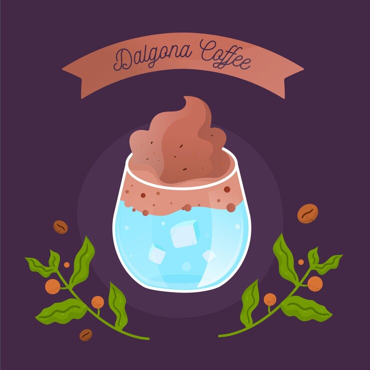 Vettore gratuito concetto dell'illustrazione del caffè di dalgona