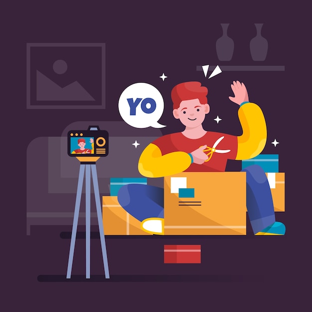 Concetto dell'illustrazione di rassegna di blogger