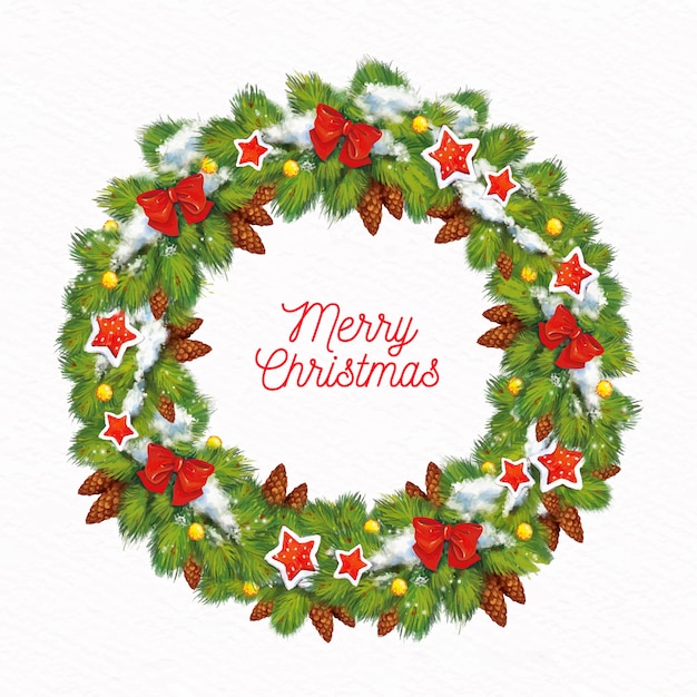 Concetto della corona di natale dell'acquerello