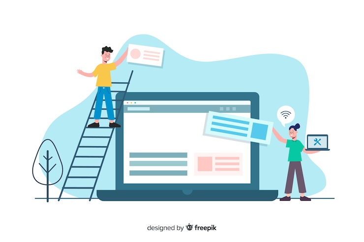 Vettore gratuito concetto della pagina di destinazione dell'installazione del sito web
