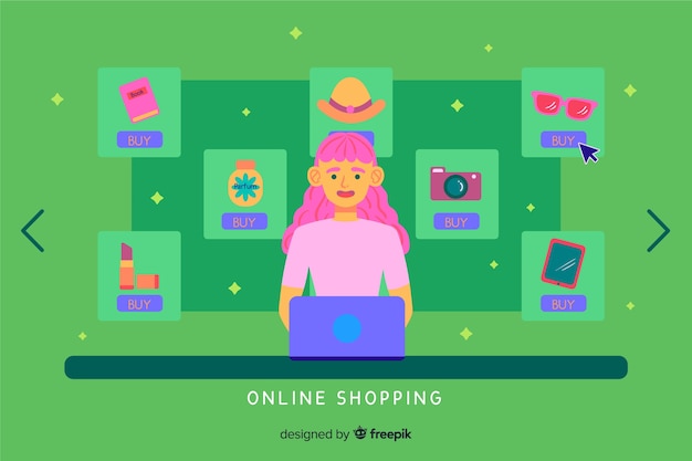 Concetto dello shopping online per la pagina di destinazione