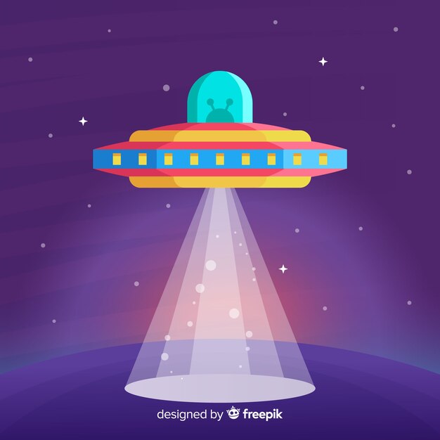 Concetto di abduction Ufo con design piatto