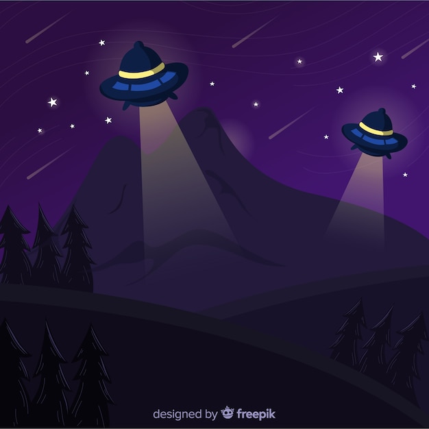 Concetto di abduction Ufo con design piatto