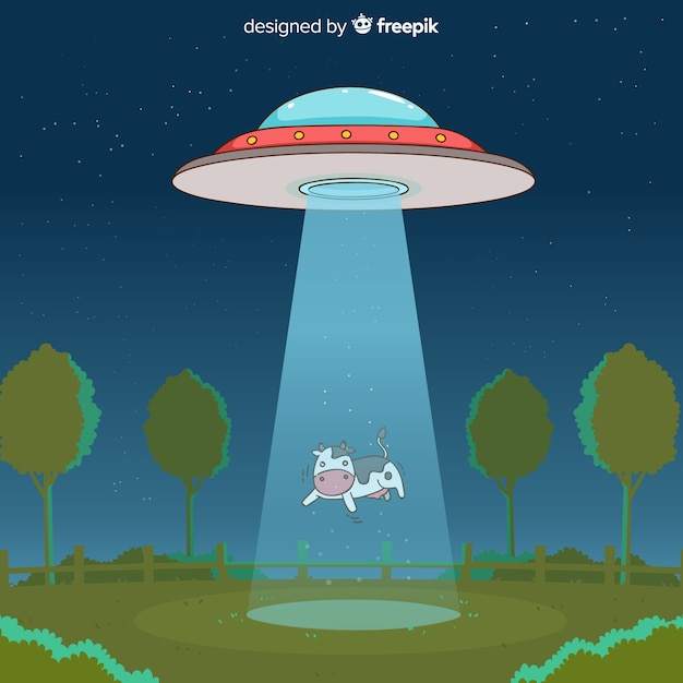 Concetto di abduction ufo disegnato a mano