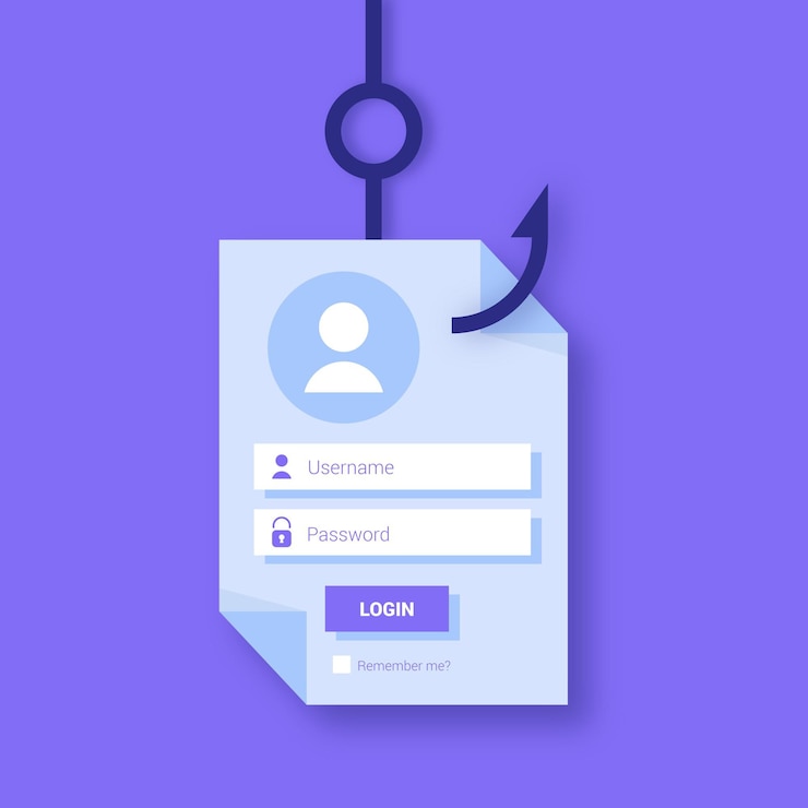 Vettore gratuito concetto di account di phishing con gancio
