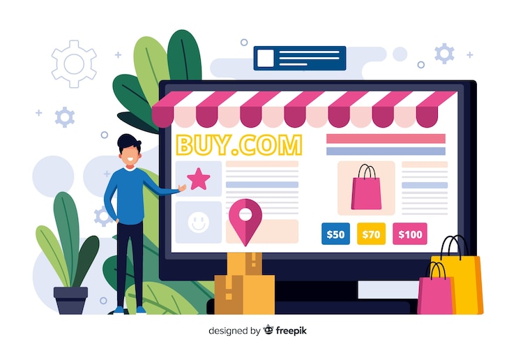 Vettore gratuito concetto di acquisto online per la pagina di destinazione