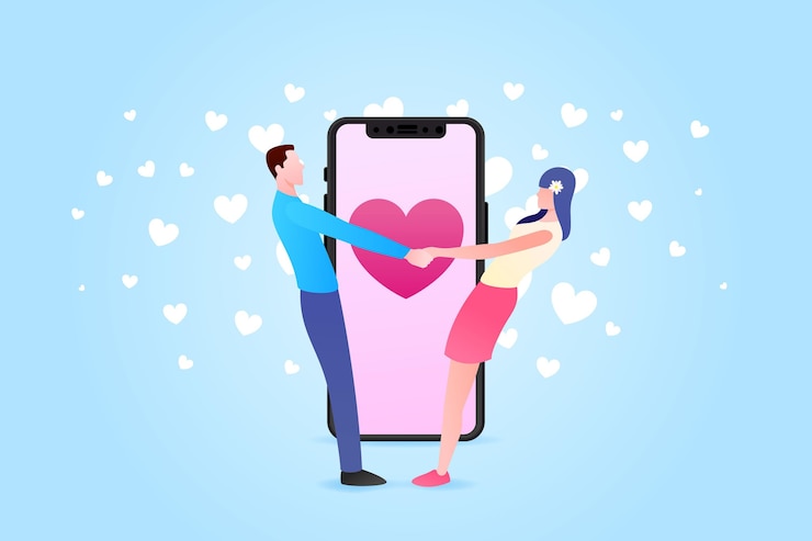 Vettore gratuito concetto di app di incontri