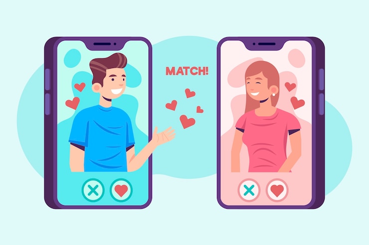 Vettore gratuito concetto di app di incontri