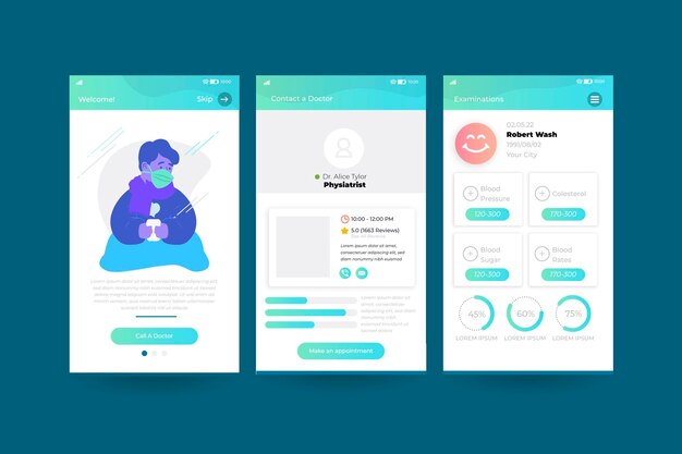 Concetto di app di prenotazione medica